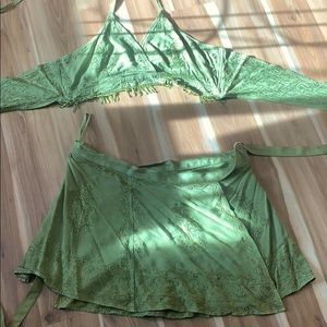 Two piece set: skirt and halter top